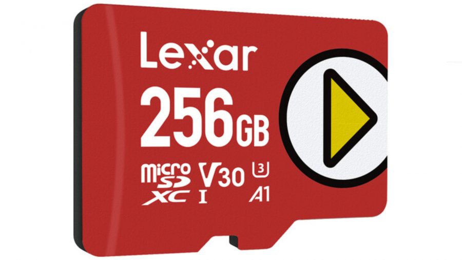 Лучшая SD-карта для Steam Deck: карта microSD Lexar Play на белом фоне