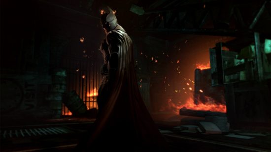 Лучшие игры про Бэтмена — Arkham Origins: Бэтмен стоял среди горящих ящиков