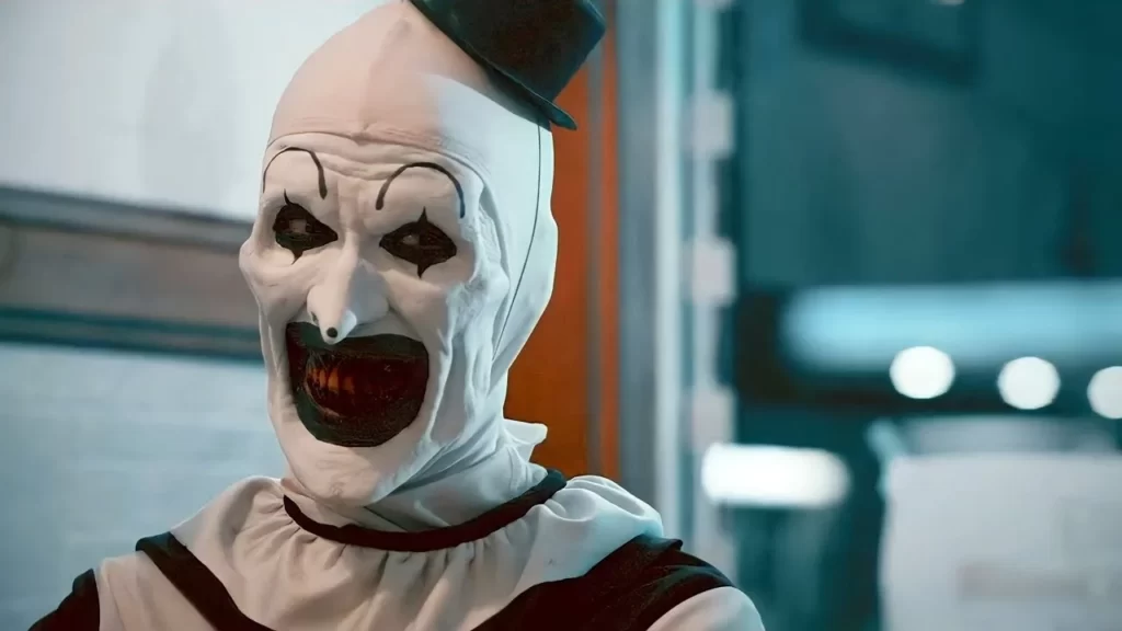 Clown-Kunstfilm, der erschreckt, wer er ist