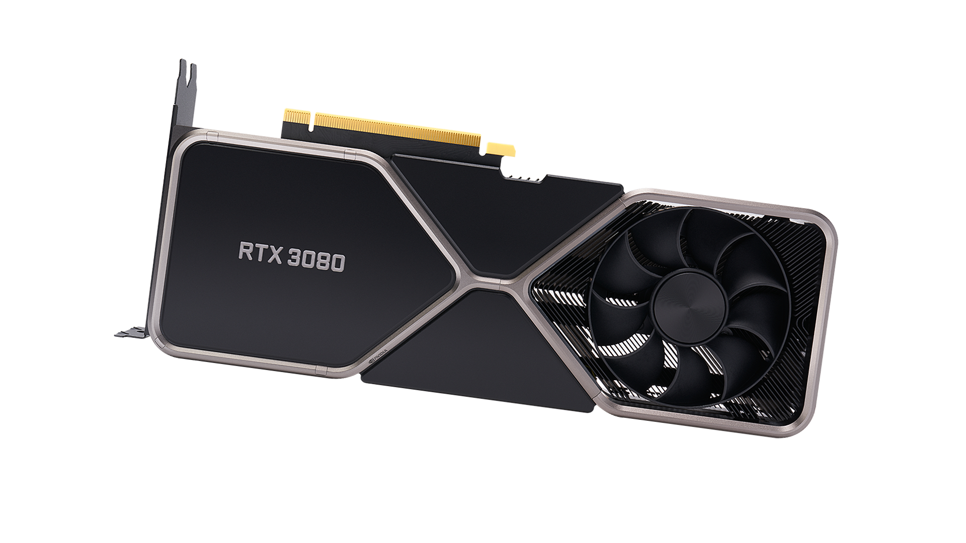 najbolja grafička kartica: Nvidia RTX 3080 na bijeloj pozadini